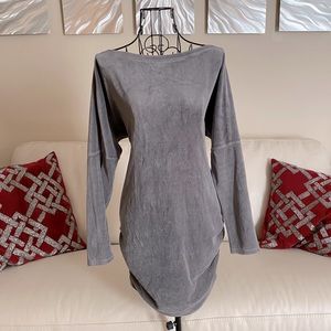 Plush & Lush | Grey Velvet mini dress